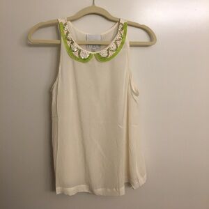 Embellished Cream Tank Top